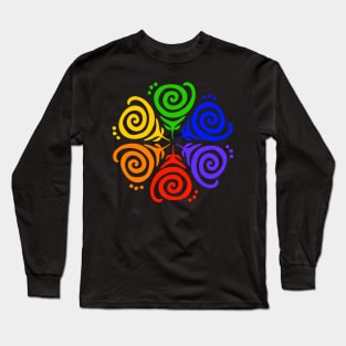 Rainbow Flower Mandala Long Sleeve T-Shirt